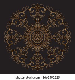 Premium Gold Mandala Vector Art Pattern