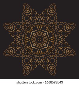 Premium Gold Mandala Vector Art Pattern
