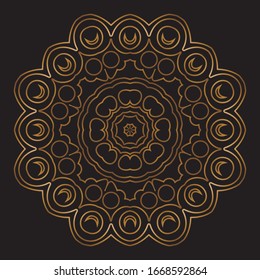 Premium Gold Mandala Vector Art Pattern