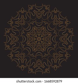 Premium Gold Mandala Vektorillustration Art Muster