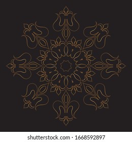 Premium Gold Mandala Vektorillustration Art Muster