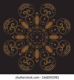Premium Gold Mandala Vector Art Pattern