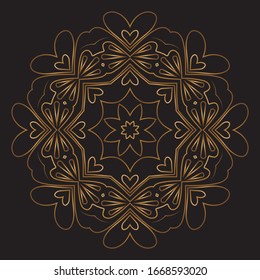 Premium Gold Mandala Vector Art Pattern