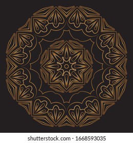 Premium Gold Mandala Vektorillustration Art Muster