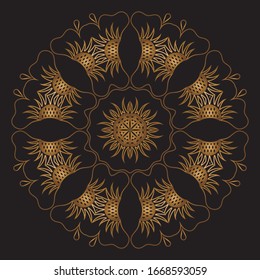 Premium Gold Mandala Vector Art Pattern