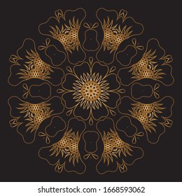 Premium Gold Mandala Vector Art Pattern