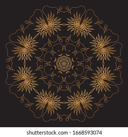 Premium Gold Mandala Vector Art Pattern