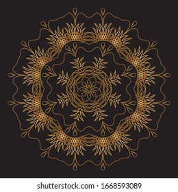Premium Gold Mandala Vector Art Pattern