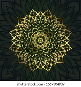 Premium Gold Mandala Vektorillustration Art Design