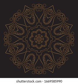 Premium Gold Mandala Vektorillustration Art Muster