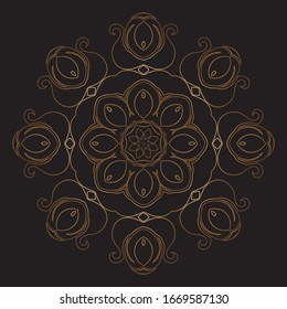 Premium Gold Mandala Vector Art Pattern