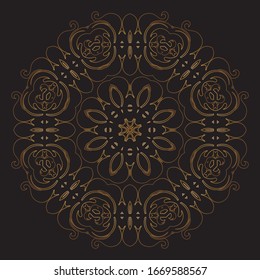 Premium Gold Mandala Vector Art Pattern