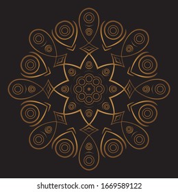 Premium Gold Mandala Vector Art Pattern