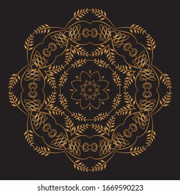 Premium Gold Mandala Vector Art Pattern