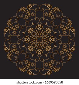 Premium Gold Mandala Vektorillustration Art Muster