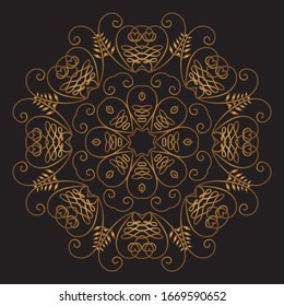 Premium Gold Mandala Vector Art Pattern