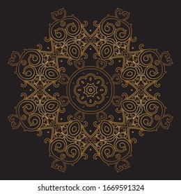 Premium Gold Mandala Vector Art Pattern