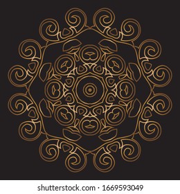 Premium Gold Mandala Vector Art Pattern