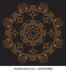 Premium Gold Mandala Vector Art Pattern