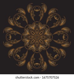 Premium Gold Mandala Vector Art Pattern Design