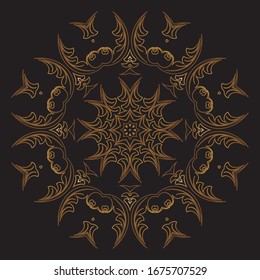 Diseño de diseño de diseño de diseño de vectores de Mandala Gold Premium