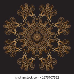 Premium Gold Mandala Vector Art Pattern Design