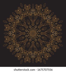 Diseño de diseño de diseño de diseño de vectores de Mandala Gold Premium