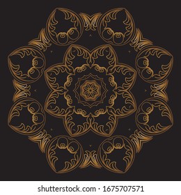Premium Gold Mandala Vector Art Pattern Design