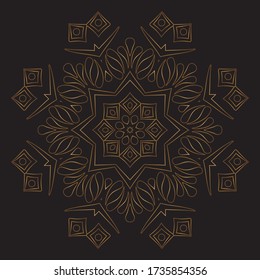 Premium Gold Mandala Vector Art Pattern.