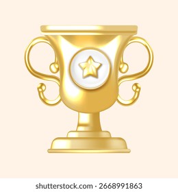 Copa del Premio de Oro de Premium con el ícono de la estrella Ideal para insignias de logro y victoria