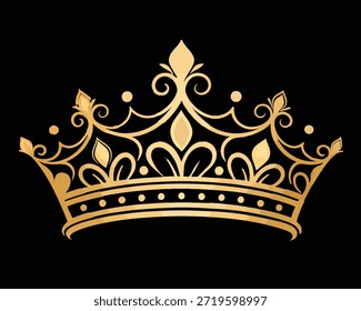 Vector de la corona de la reina de oro de Premium – icono de la insignia real