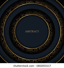 Premium Gold Silver Circle Hintergrund Template Glitter