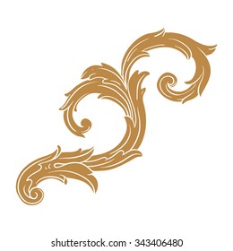 Premium Gold vintage baroque frame scroll ornament engraving border floral retro pattern antique style acanthus foliage swirl decorative design element filigree calligraphy