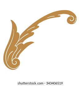 Premium Gold vintage baroque frame scroll ornament engraving border floral retro pattern antique style acanthus foliage swirl decorative design element filigree calligraphy