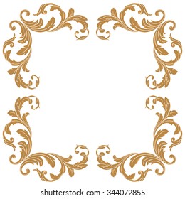 Premium Gold Vintage Baroque Frame Scroll Stock Vector (Royalty Free ...