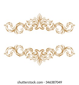 Premium Gold vintage baroque frame scroll ornament engraving border floral retro pattern antique style acanthus foliage swirl decorative design element filigree calligraphy