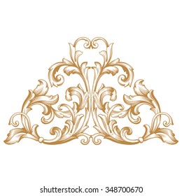Premium Gold vintage baroque frame scroll ornament engraving border floral retro pattern antique style acanthus foliage swirl decorative design element filigree calligraphy