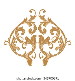 Premium Gold vintage baroque frame scroll ornament engraving border floral retro pattern antique style acanthus foliage swirl decorative design element filigree calligraphy