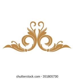 Premium Gold vintage baroque frame scroll ornament engraving border floral retro pattern antique style acanthus foliage swirl decorative design element filigree calligraphy