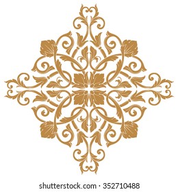 Premium Gold vintage baroque frame scroll ornament engraving border floral retro pattern antique style acanthus foliage swirl decorative design element filigree calligraphy