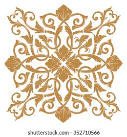 Premium Gold vintage baroque frame scroll ornament engraving border floral retro pattern antique style acanthus foliage swirl decorative design element filigree calligraphy