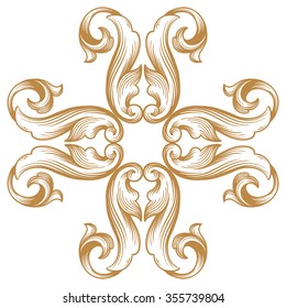 Premium Gold vintage baroque frame scroll ornament engraving border floral retro pattern antique style acanthus foliage swirl decorative design element filigree calligraphy