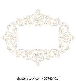 Premium Gold vintage baroque frame scroll ornament engraving border floral retro pattern antique style acanthus foliage swirl decorative design element filigree calligraphy
