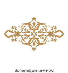 Premium Gold vintage baroque frame scroll ornament engraving border floral retro pattern antique style acanthus foliage swirl decorative design element filigree calligraphy