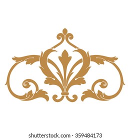 Premium Gold vintage baroque frame scroll ornament engraving border floral retro pattern antique style acanthus foliage swirl decorative design element filigree calligraphy