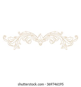 Premium Gold vintage baroque frame scroll ornament engraving border floral retro pattern antique style acanthus foliage swirl decorative design element filigree calligraphy