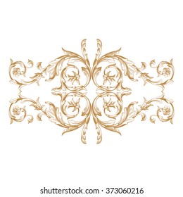 Premium Gold vintage baroque frame scroll ornament engraving border floral retro pattern antique style acanthus foliage swirl decorative design element filigree calligraphy