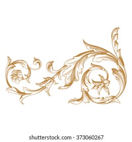 Premium Gold vintage baroque frame scroll ornament engraving border floral retro pattern antique style acanthus foliage swirl decorative design element filigree calligraphy