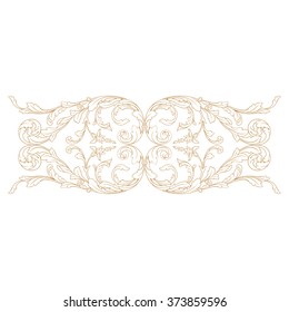 Premium Gold vintage baroque frame scroll ornament engraving border floral retro pattern antique style acanthus foliage swirl decorative design element filigree calligraphy