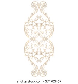 Premium Gold vintage baroque frame scroll ornament engraving border floral retro pattern antique style acanthus foliage swirl decorative design element filigree calligraphy